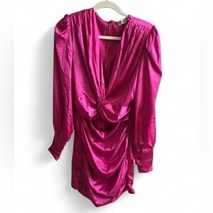 Vibrant Pink Draped Dress